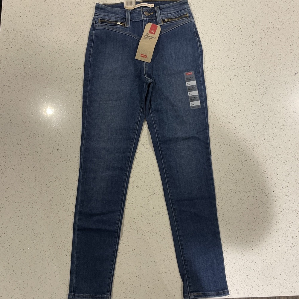 Levi's 721 High-Rise Skinny‎ Blue Jeans Womens Size- 2 Short  W26 L26 NWT